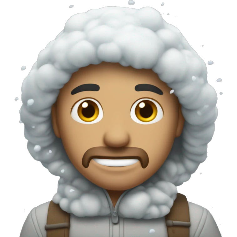 Snow falling on cotatge emoji
