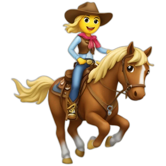 Cowgirl sur un cheval emoji