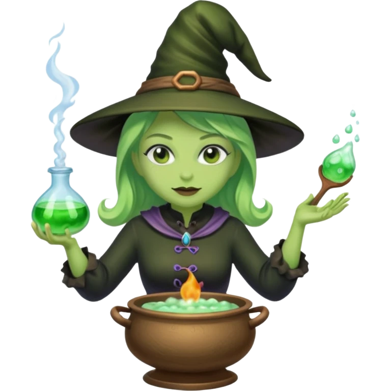 green witch cooking potion emoji