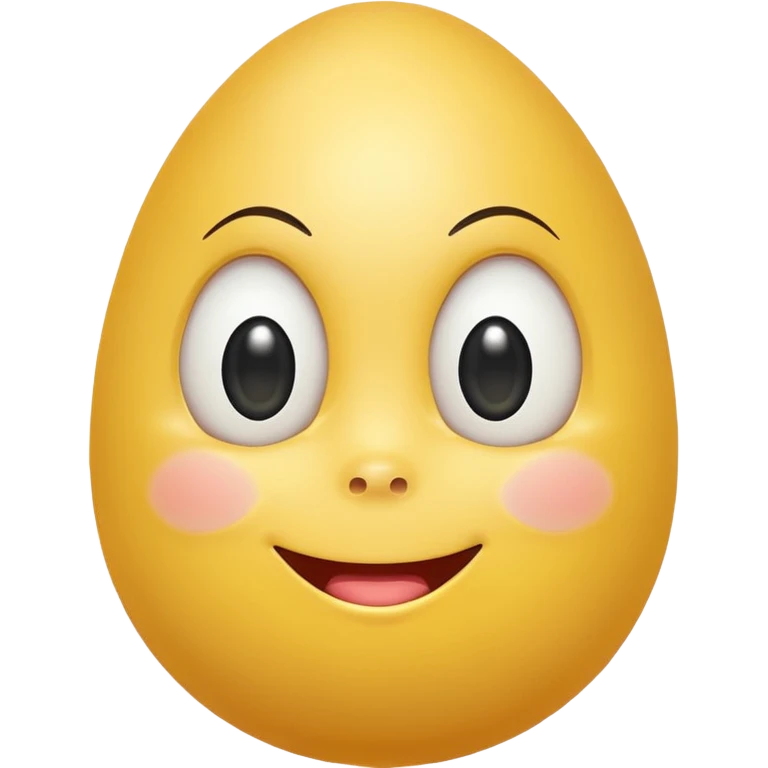 yellow egg with side eye smiling face, no cracks emoji