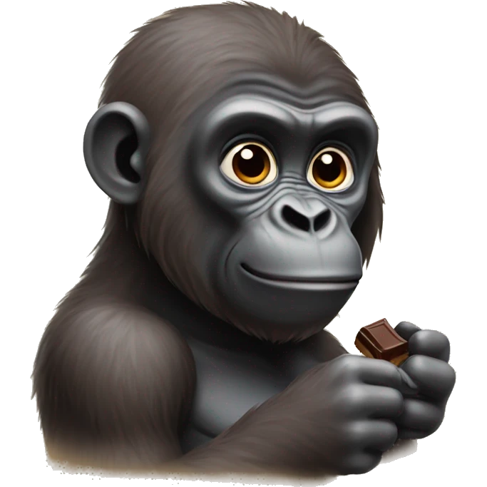 Gorillas eating chocolate emoji
