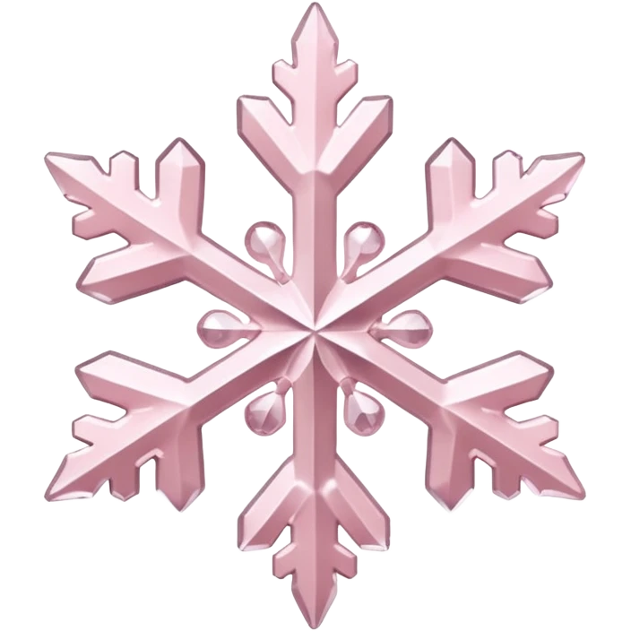 snow flake pale pink 3d glass texture emoji