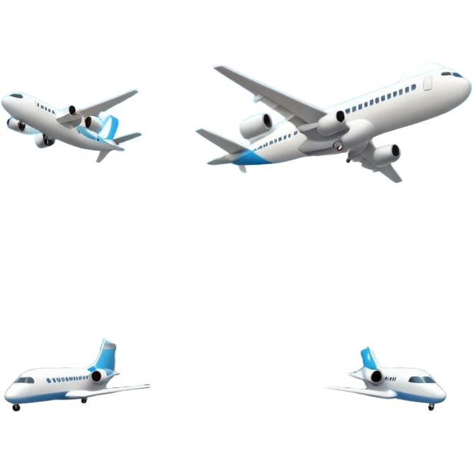 A 3D cartoon airport terminal building with glass windows and airplanes nearby, clean lighting, Memoji-style rendering. emoji