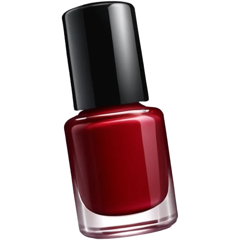 Bottle of dark red nail polish emoji