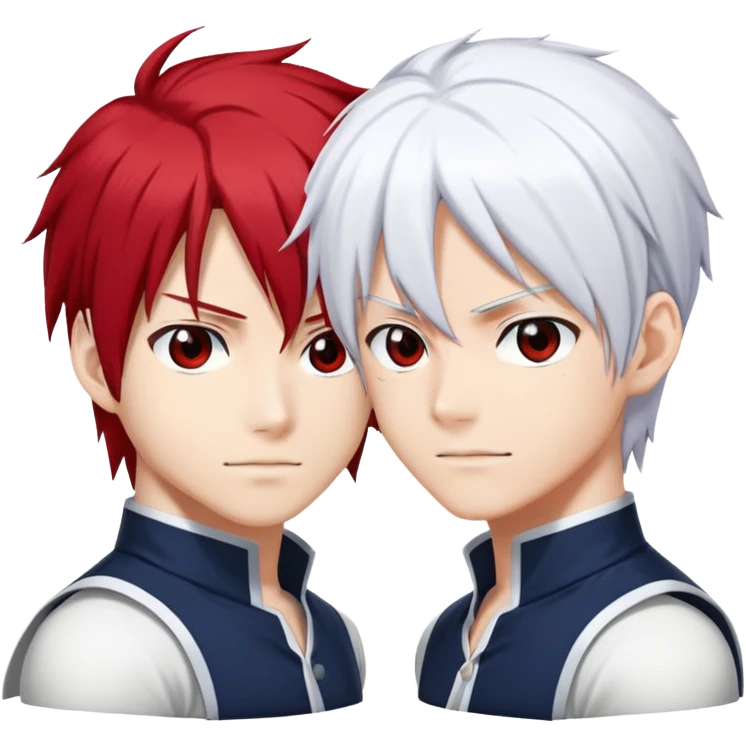 Just Shoto Todoroki's iconic split hairstyle without the face - left side red hair, right side white hair, from My Hero Academia emoji