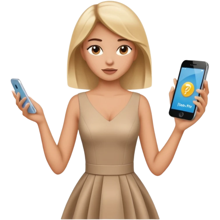 Glam girl tapping a big “buy” button on phone with subtle motion lines — impulsive first-minute shopper emoji