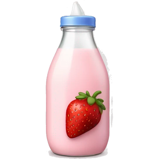 Strawberry milk in bottle soft coquette  emoji