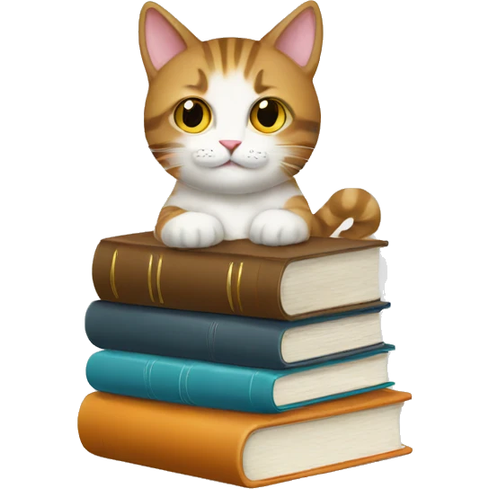books, coffee, cat  emoji