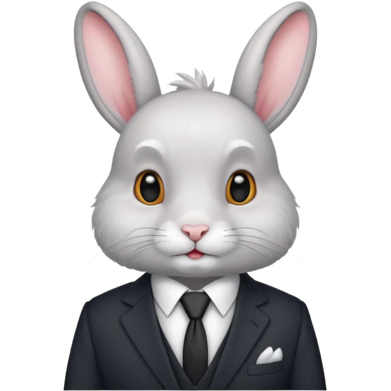 rabbit with suti tie emoji