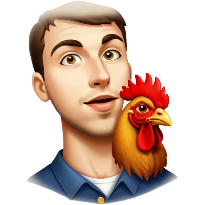 Rooster beak for mouth emoji