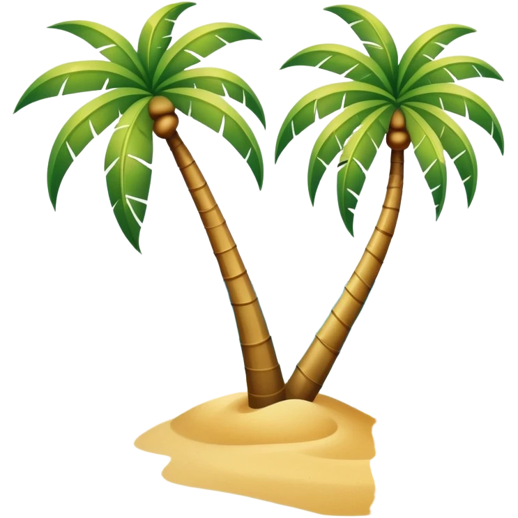 Beach with palm tree and azure sea emoji