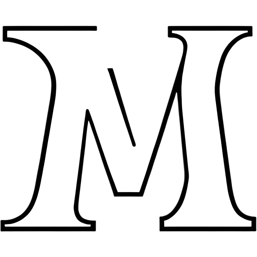 beautiful dark-styled letter M, modern and stylish, suitable for a Telegram sticker emoji