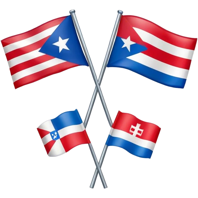 Puerto rican flag and dominican flag emoji