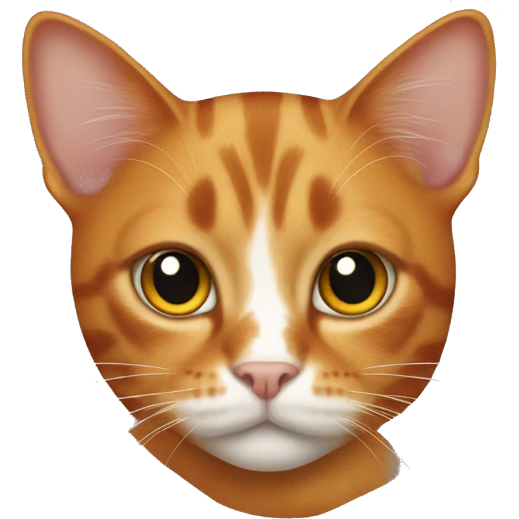ginger checkered cat with brown eyes emoji