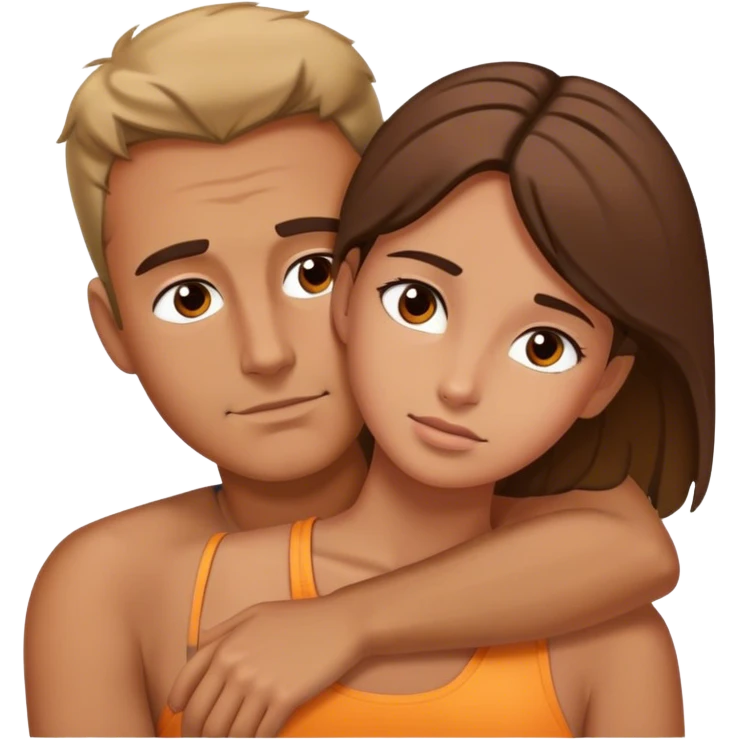 Man laying his head on a girls shoulder  emoji