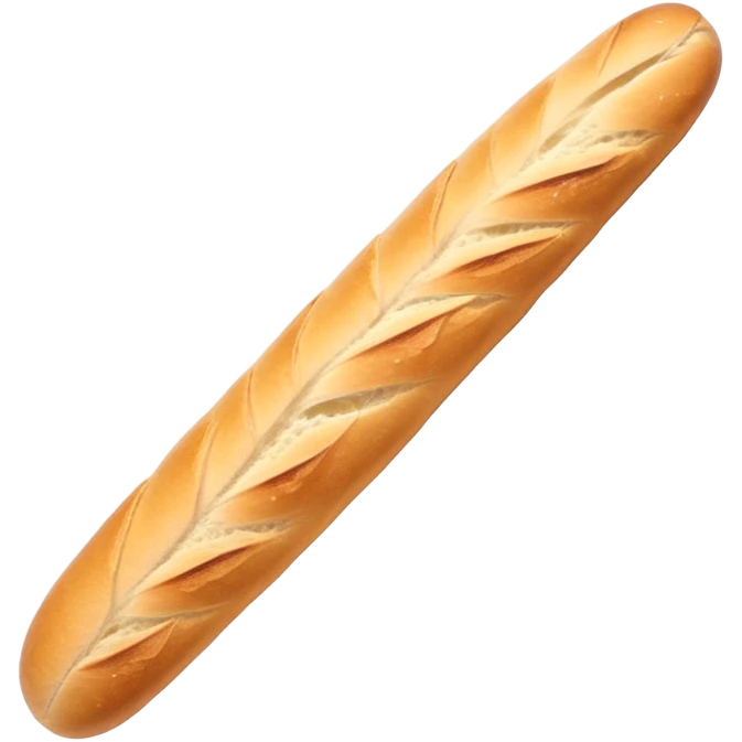 Cinematic Realistic Baguette Bread Emoji, showcasing a long, crusty baguette with a crisp exterior and soft interior rendered with lifelike textures and warm, rustic lighting. emoji