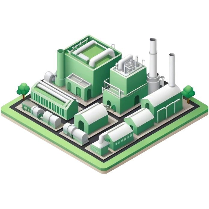 isometric paper factory green emoji