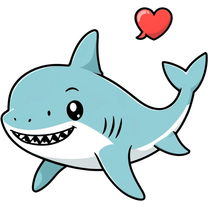 Shark in love emoji
