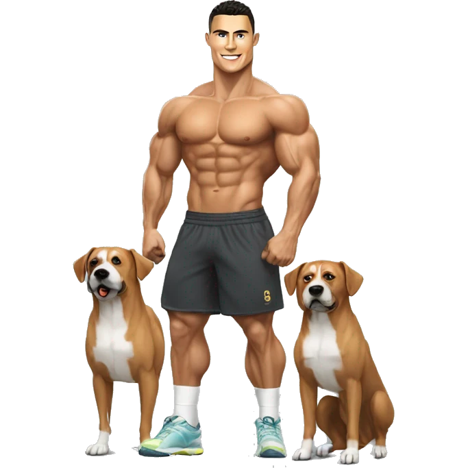 Ronaldo en bodybuildeur sur un chien emoji