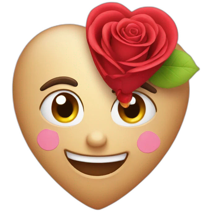 Coeur avec rose emoji