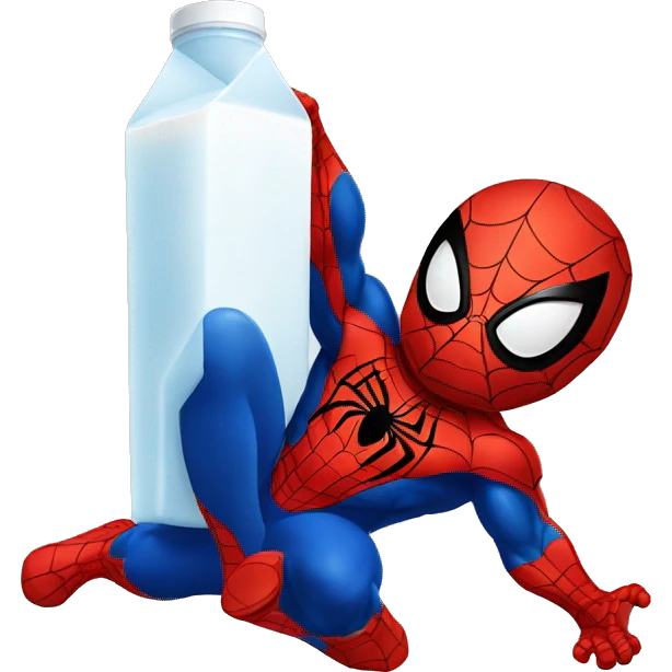 Spider-Man drinking milk emoji