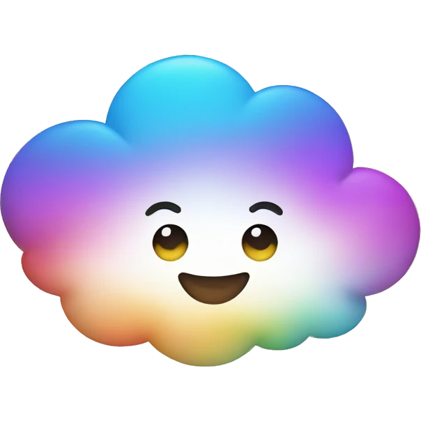 colorful cloud smiling emoji