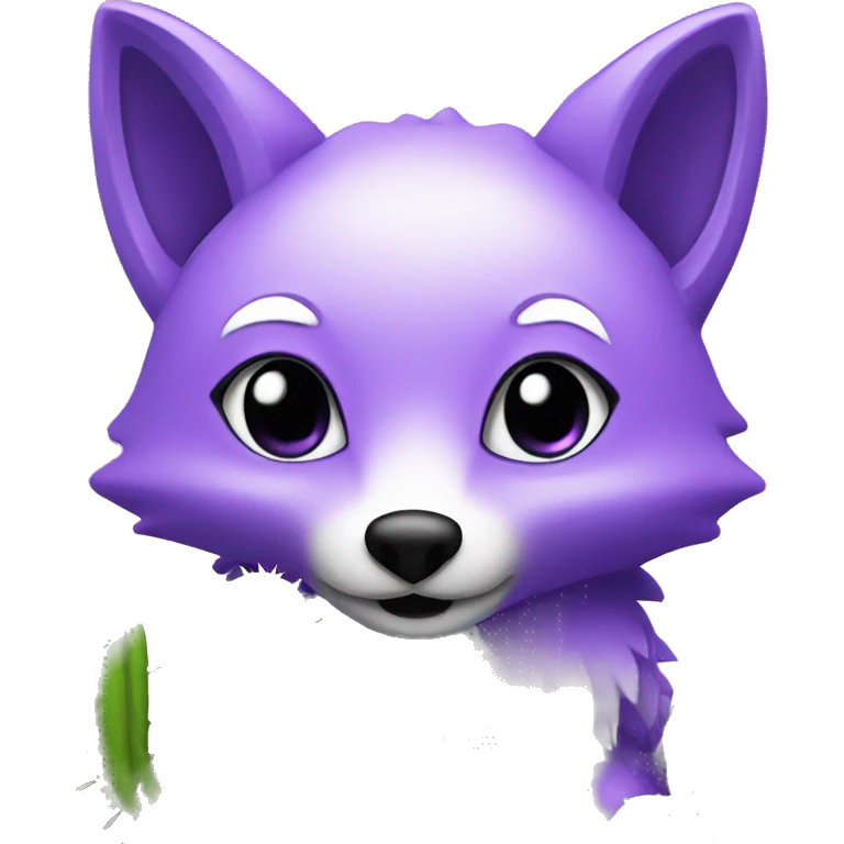 Purple fox with cactus  emoji