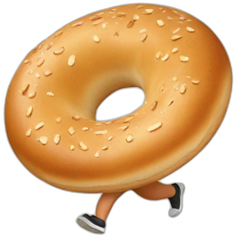 running bagel emoji