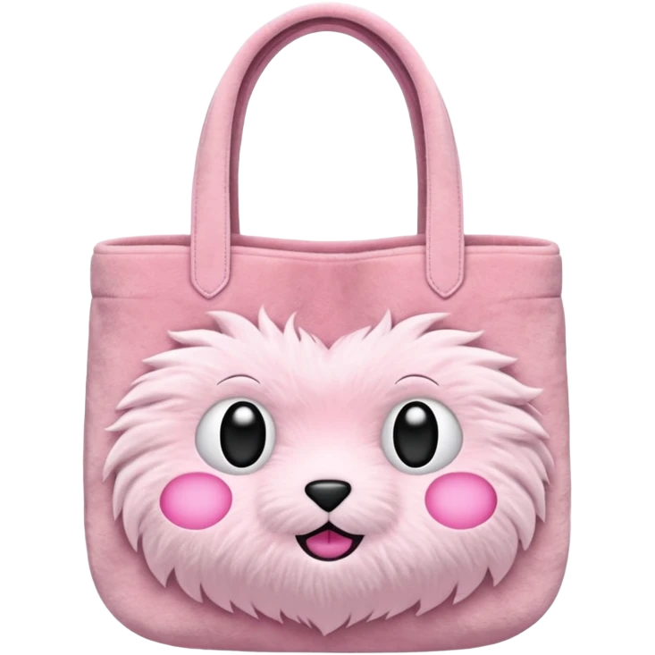 pink plush tote bag  emoji