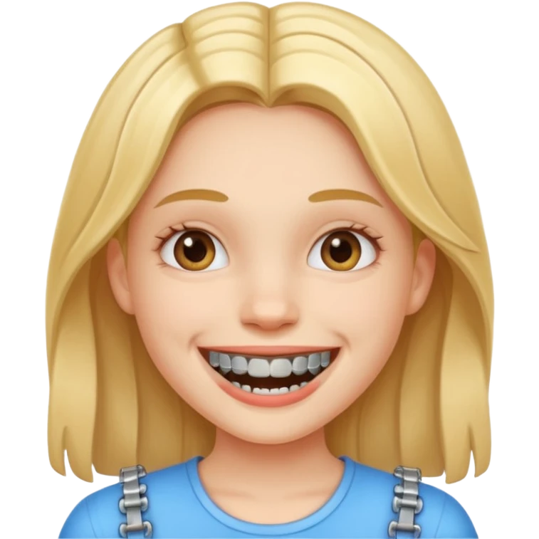 girl with metal braces on teeth emoji