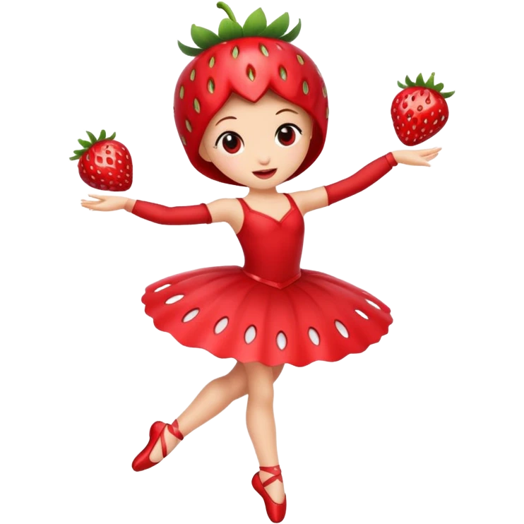 Strawberry fruit dancing ballet emoji
