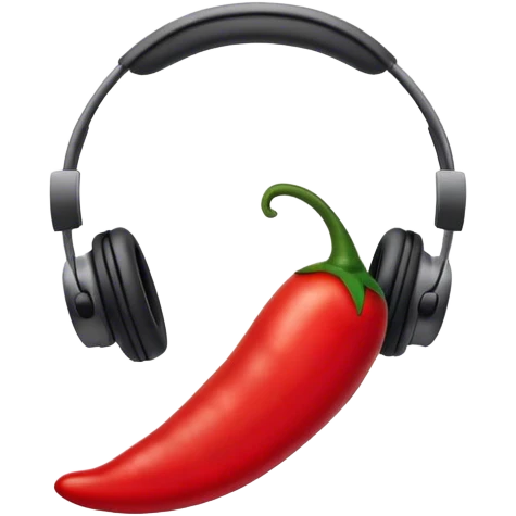 red chili pepper with headphones emoji