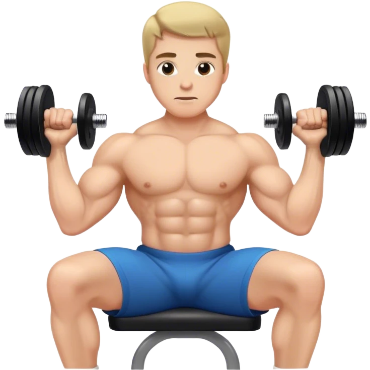 man seated dumbbell wrist curl emoji