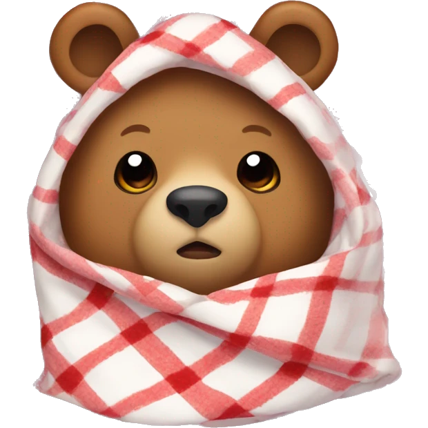 bear cozy in blanket emoji