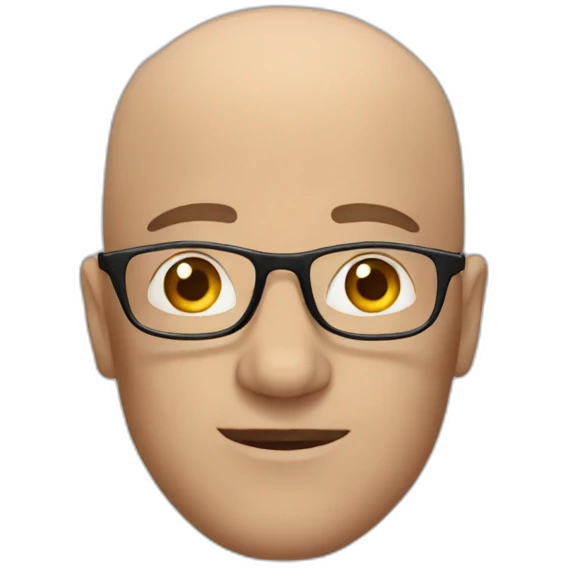 bald man with round glasses emoji