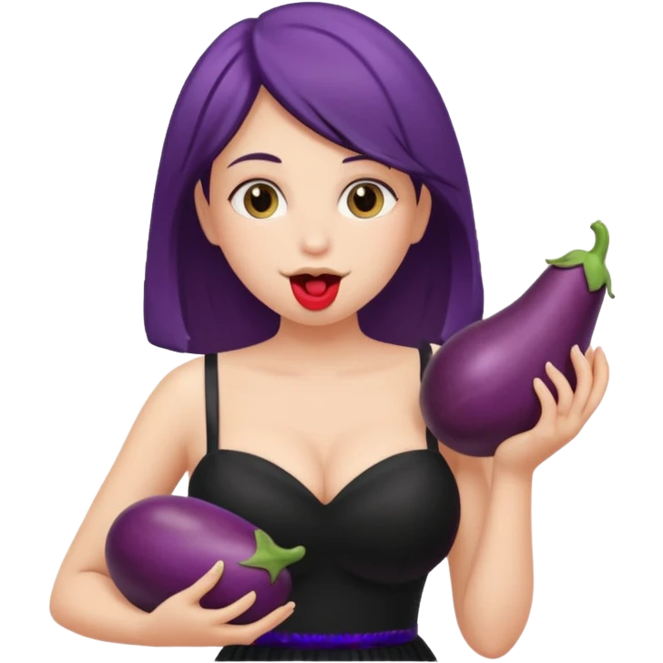Девушка с большой грудью берет в рот баклажан emoji