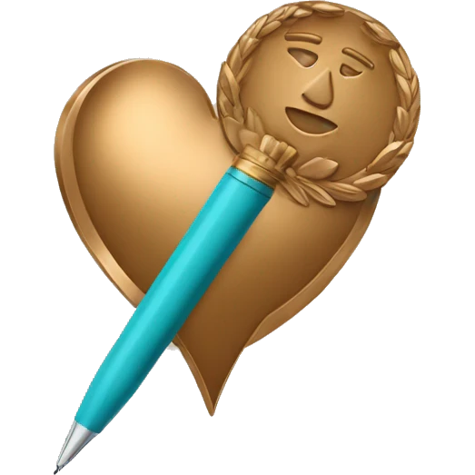 bronze medal with a pen emoji