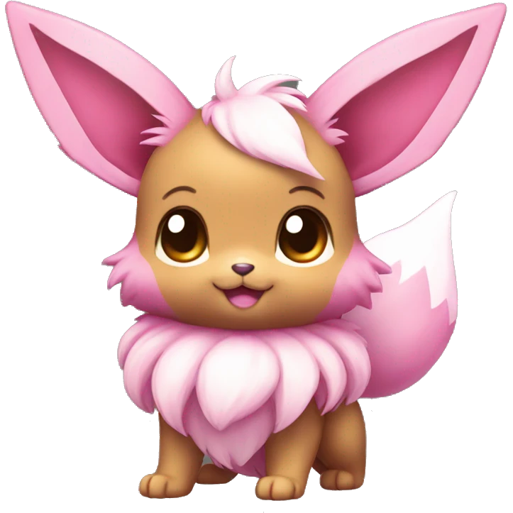Kawaii Shiny Pink Eevee Full Body emoji