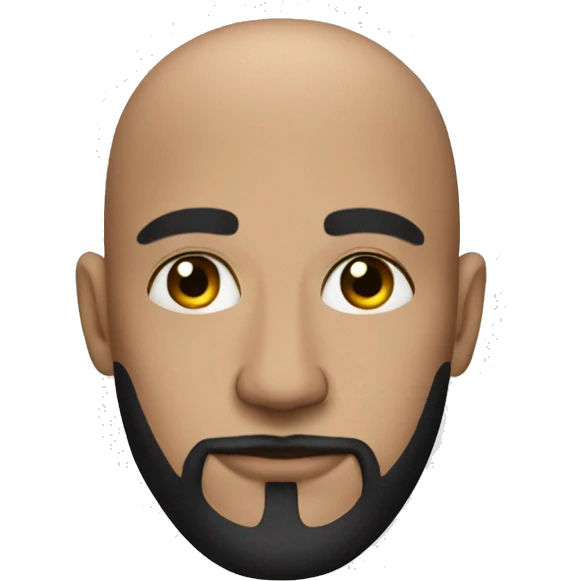 Bald man with black beard and face tattoo  emoji