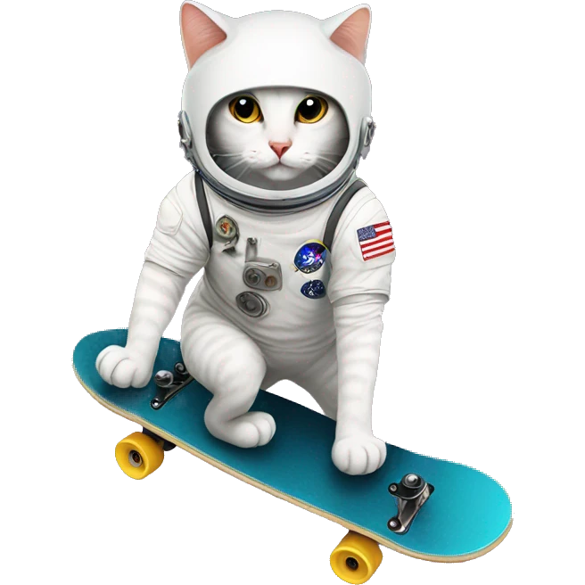 astronaut cat on skateboard emoji