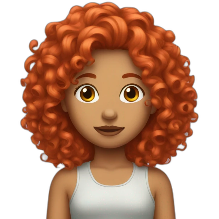 curly red hair emoji