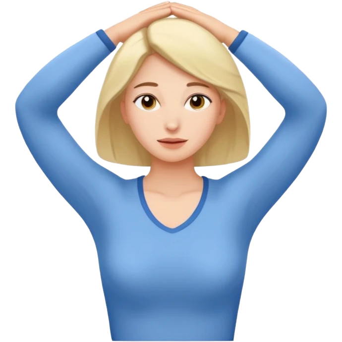 Woman stretching after waking up emoji