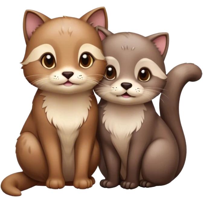 cat and otter cute emoji