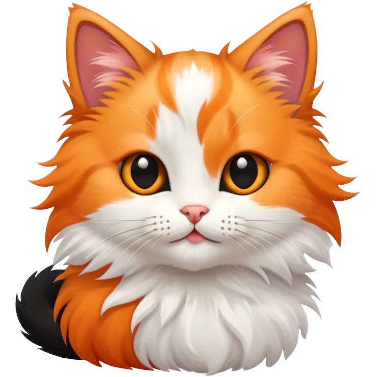 Kitten with black, orange and white colors emoji