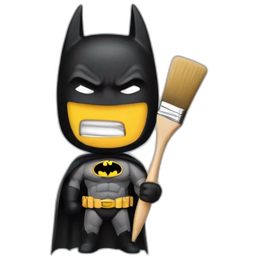 Batman with a paintbrush in his hand emoji
