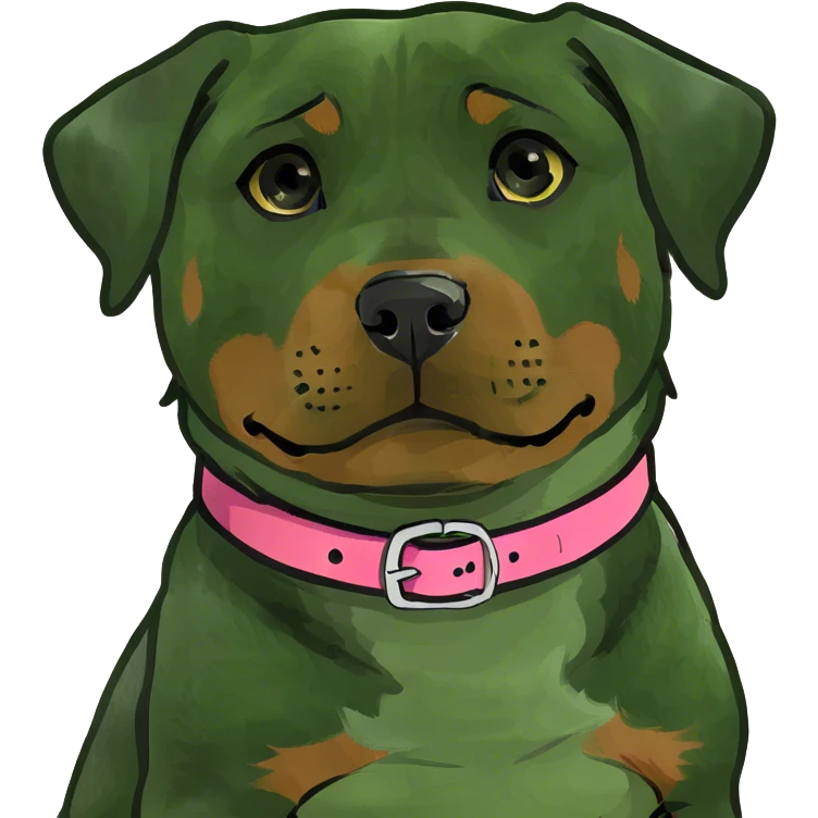 Rottweiler puppy with pink collar  emoji