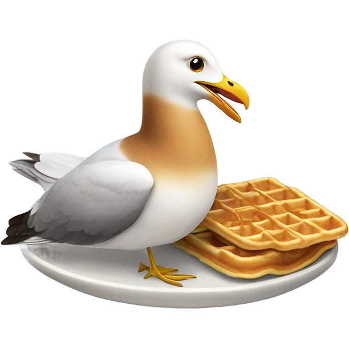 seagull with potato waffles emoji