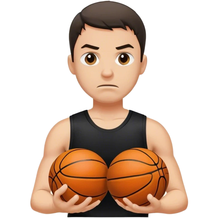 Man holding two basketballs emoji