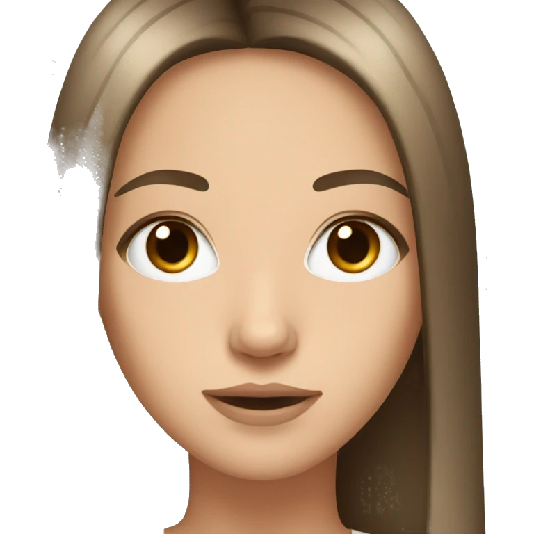 White tan girl brown eyes long straight hair  emoji