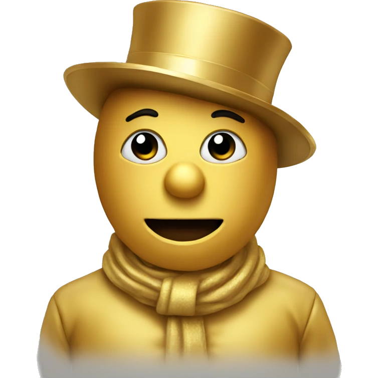 Golden snowman emoji
